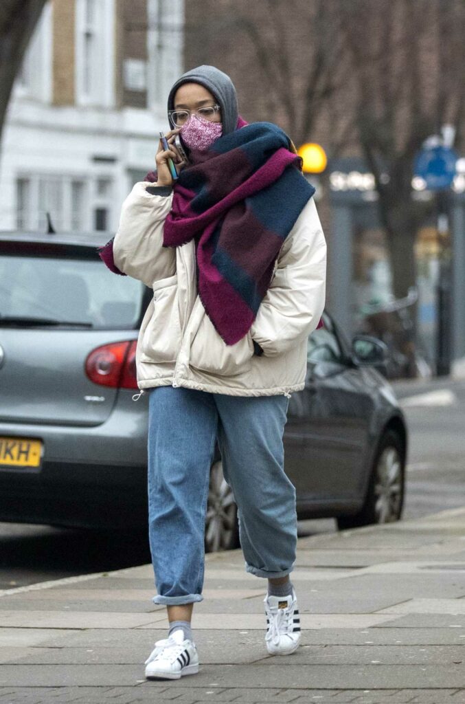 Naomi Ackie in a White Adidas Sneakers