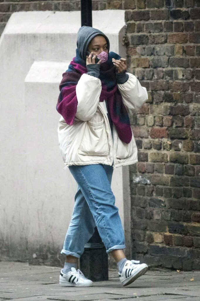 Naomi Ackie in a White Adidas Sneakers