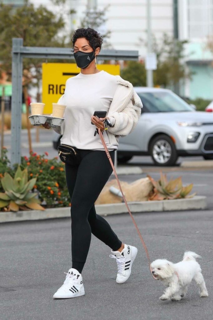 Nicole Murphy in a White Adidas Sneakers