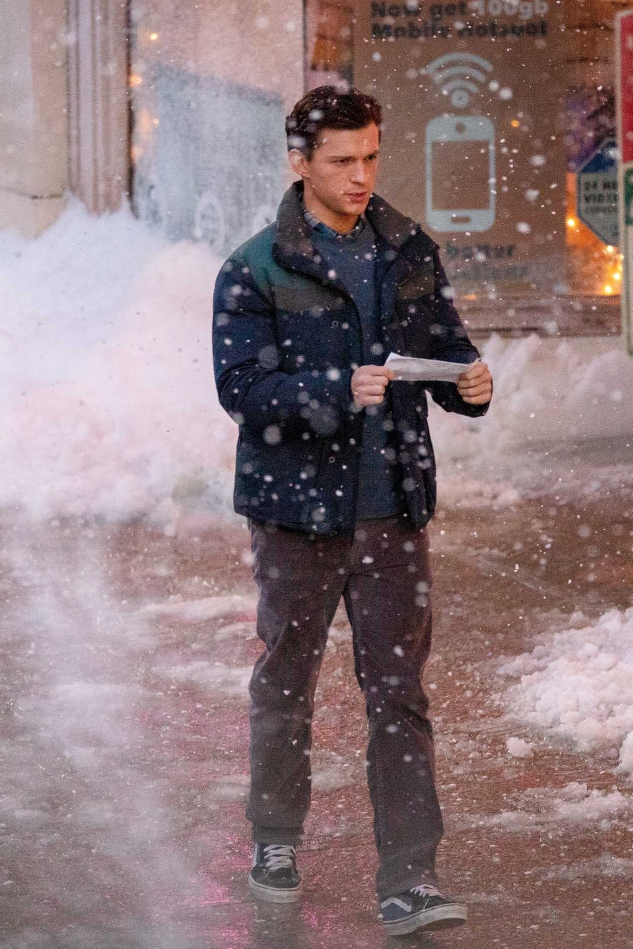 Tom Holland on the Set of Latest Spider-Man Movie in ...