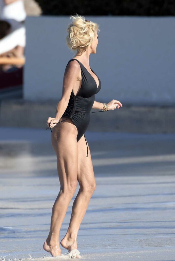 Victoria Silvstedt in a Black Swimsuit