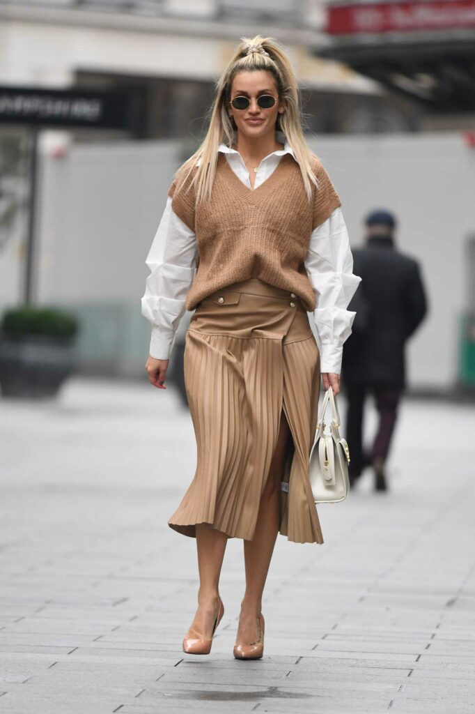 Ashley Roberts in a Beige Outfit