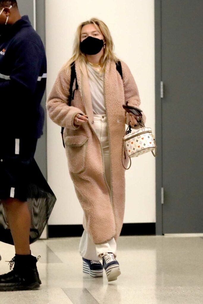 Florence Pugh in a Pink Coat