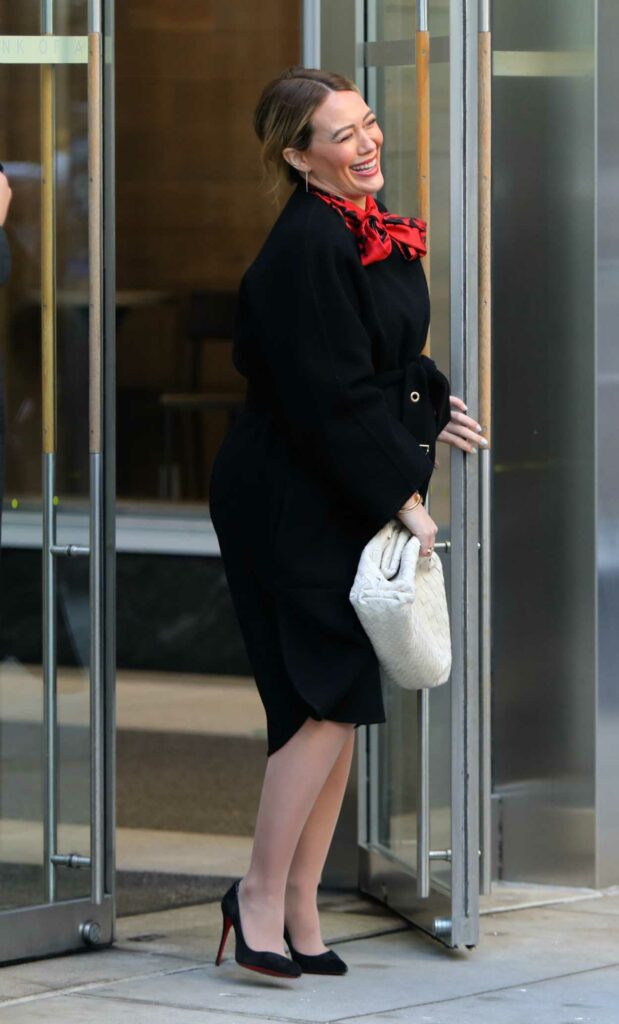 Hilary Duff in a Black Coat