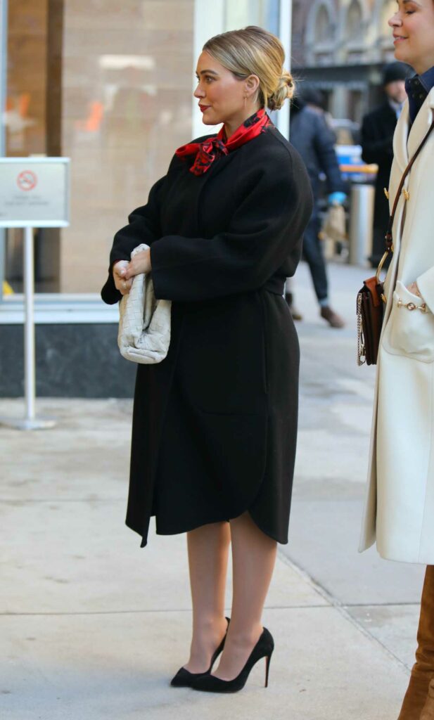 Hilary Duff in a Black Coat