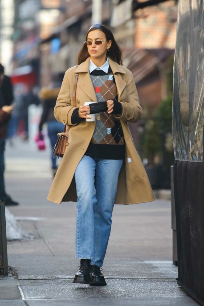 Irina Shayk in a Beige Coat Was Seen Out in New York 02/24/2021 ...