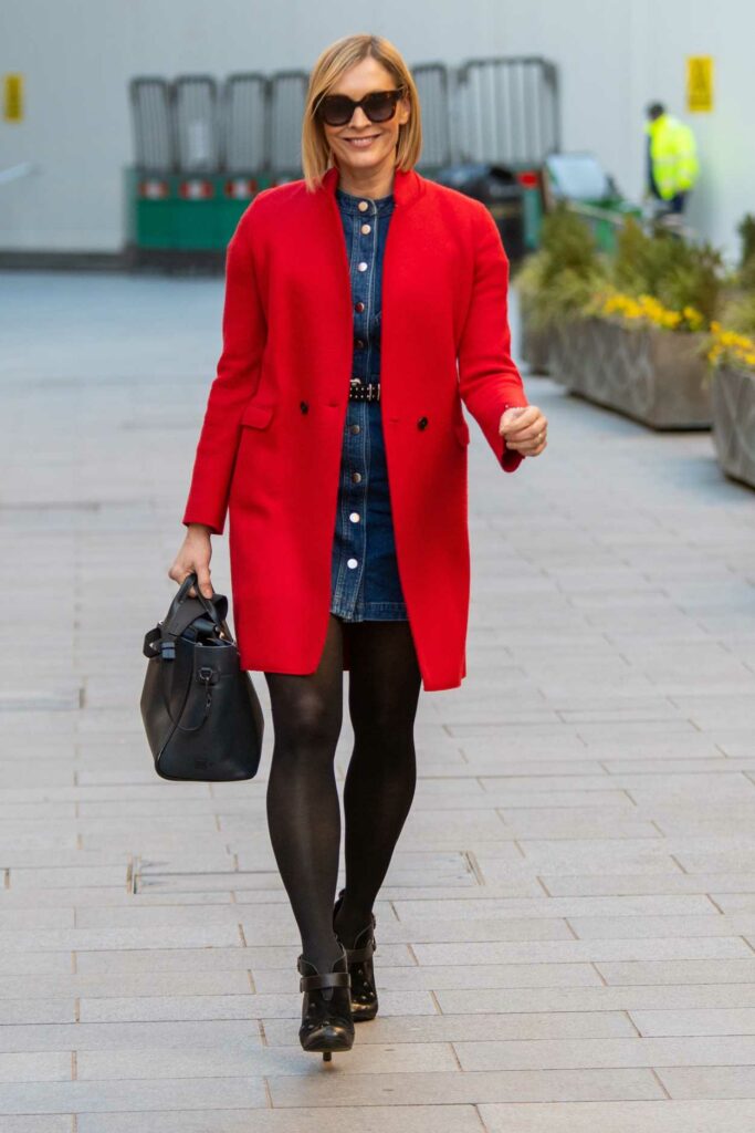 Jenni Falconer in a Red Coat
