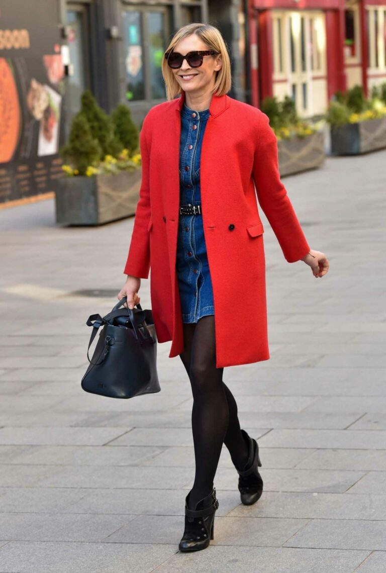Jenni Falconer in a Red Coat Arrives at the Global Radio in London 02 ...