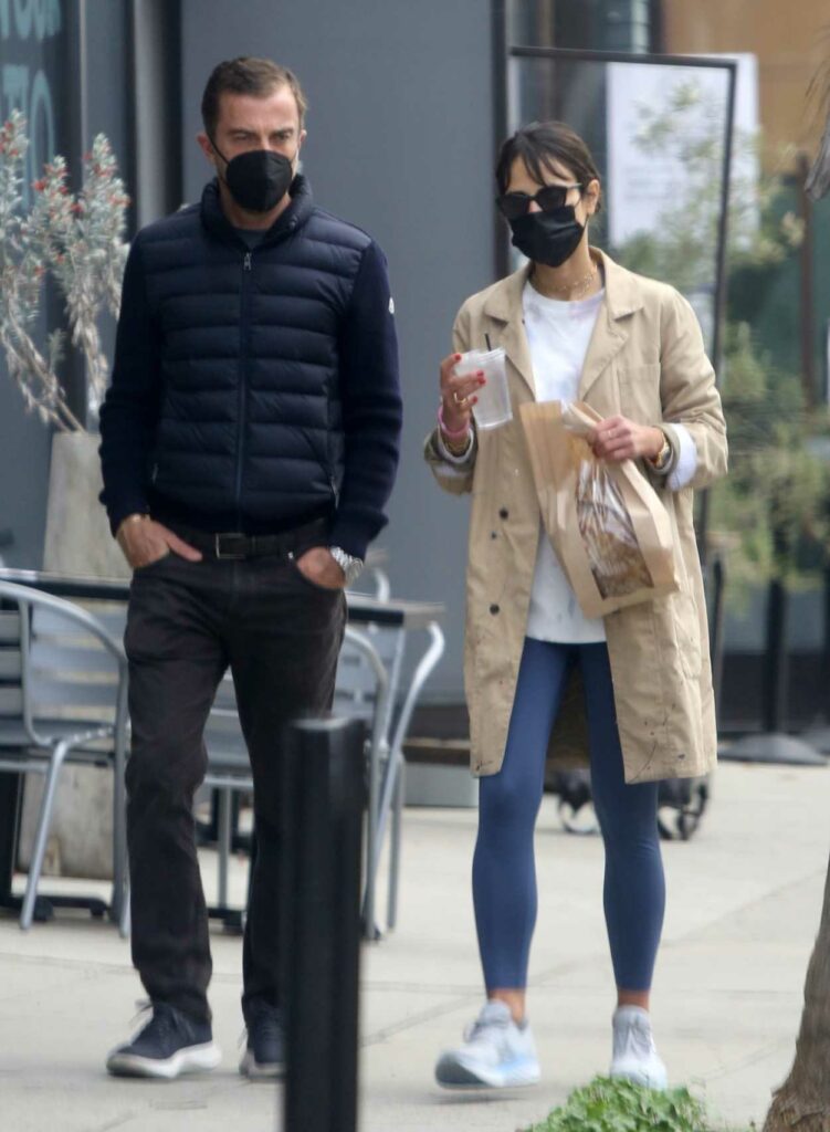 Jordana Brewster in a Black Protective Mask