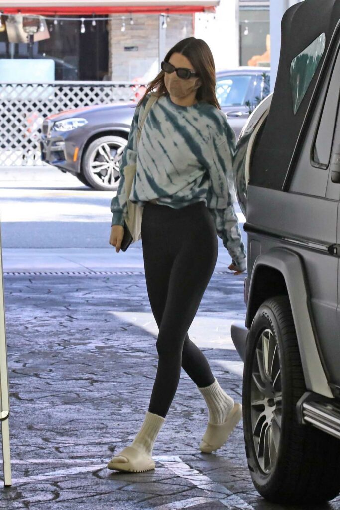 Kendall Jenner in a Black Leggings