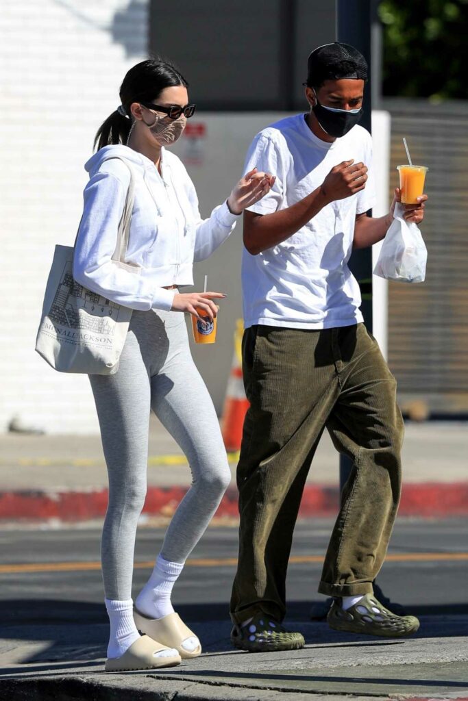 Kendall Jenner in a Grey Leggings