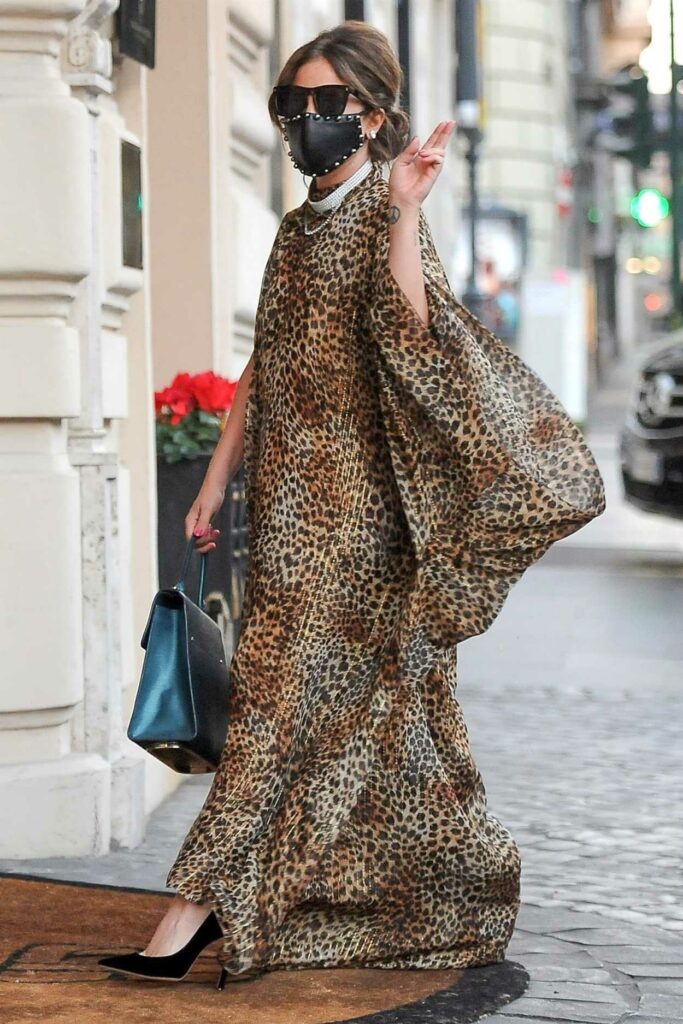 Lady Gaga in an Animal Print Dress