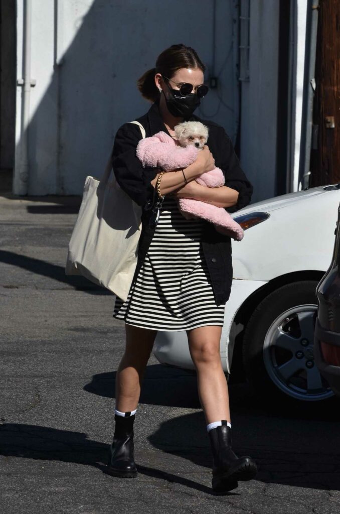 Lucy Hale in a Protective Mask
