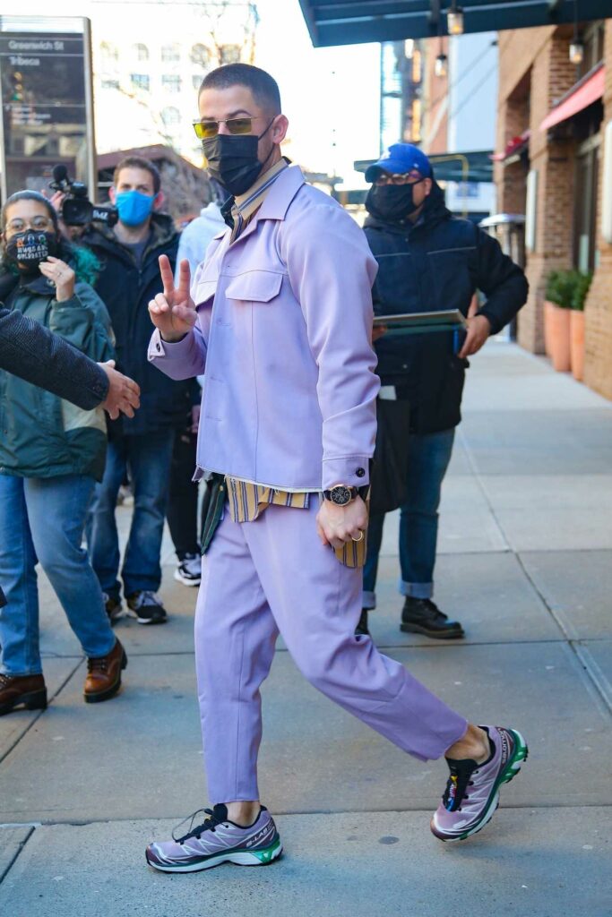 Nick Jonas in a Lilac Suit