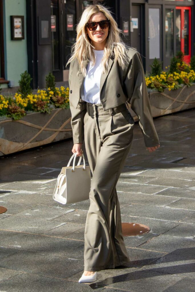 Ashley Roberts in a Grey Suit