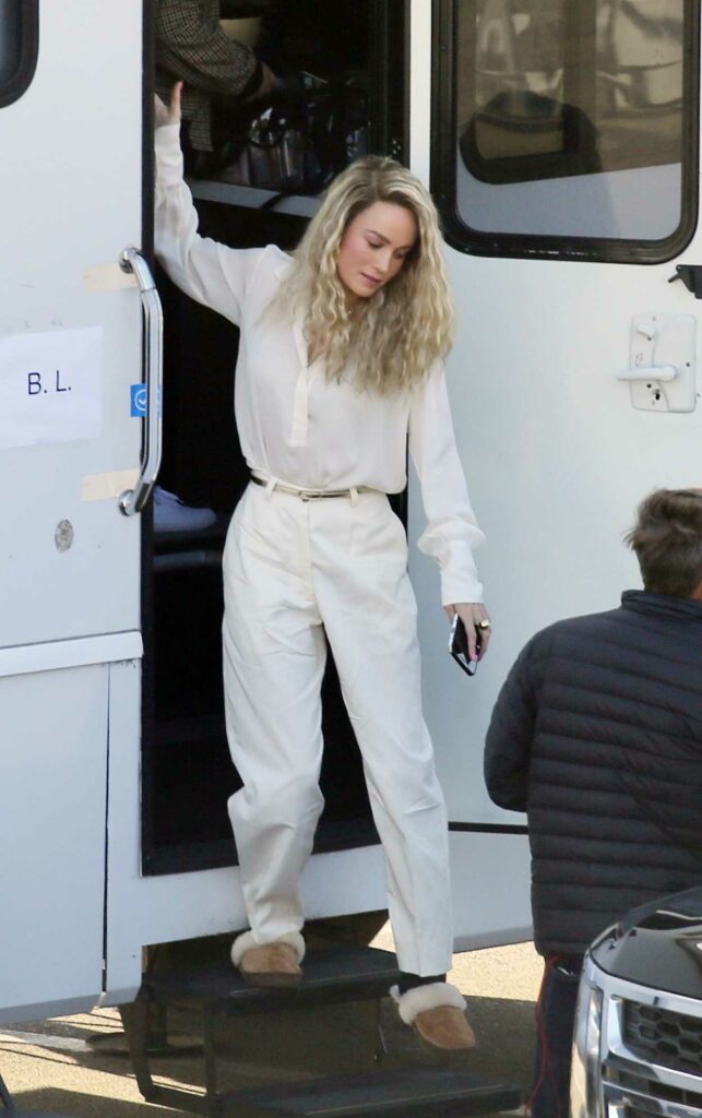 Brie Larson in a White Outfit