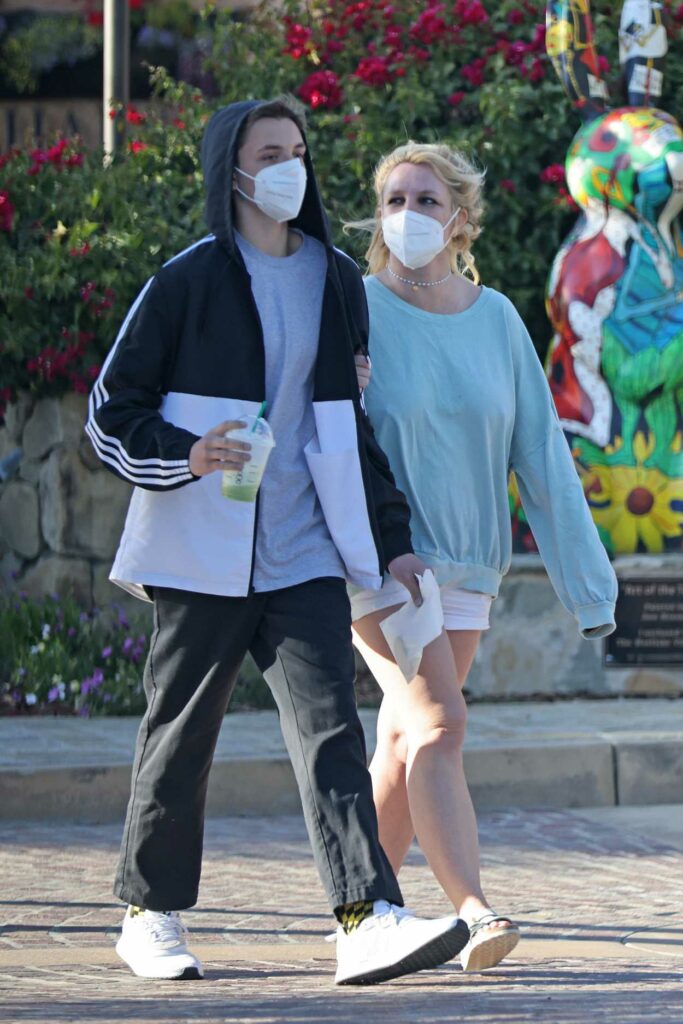 Britney Spears in a Protective Mask