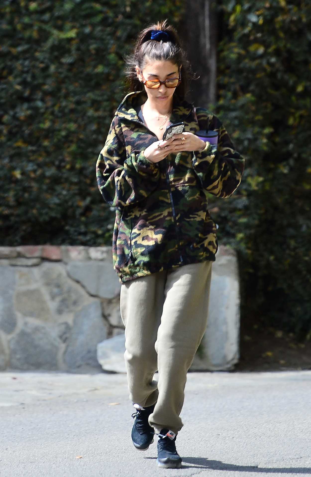 Chantel Jeffries in a Camo Sweatshirt Leaves a Workout Session in Los ...