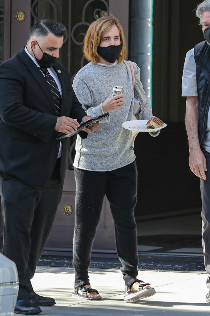 Emma Watson in a Grey Sweatshirt