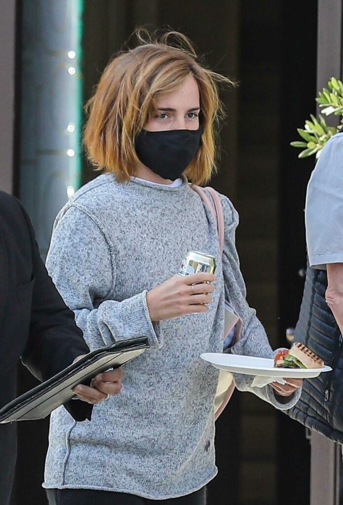Emma Watson in a Grey Sweatshirt