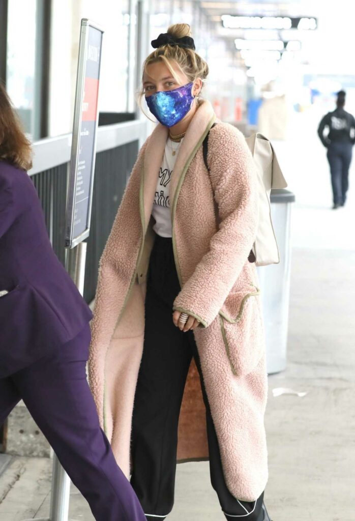 Florence Pugh in a Pink Coat
