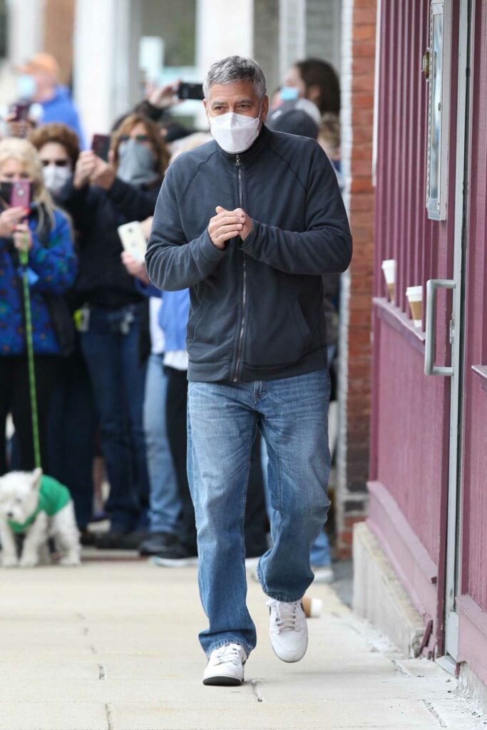 George Clooney in a Protective Mask