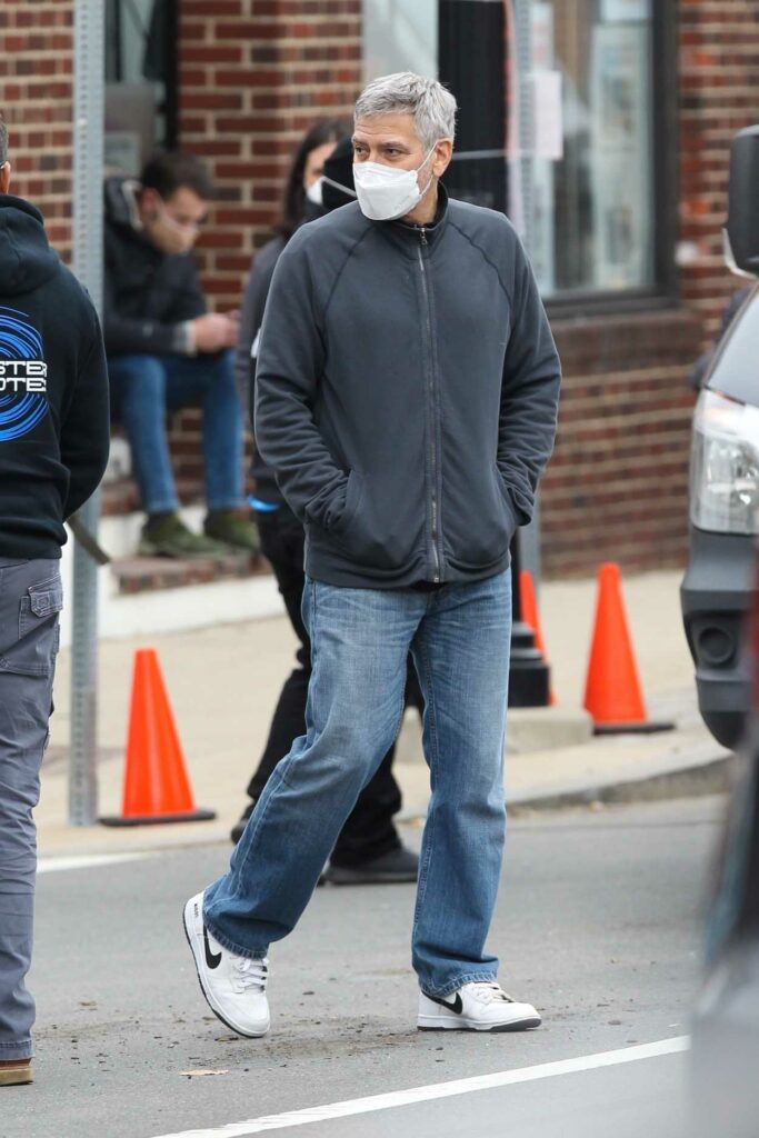 George Clooney in a Protective Mask