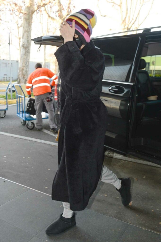 Gigi Hadid in a Black Coat