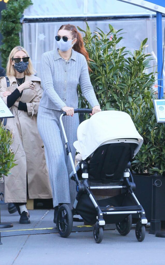 Gigi Hadid in a Grey Outfit