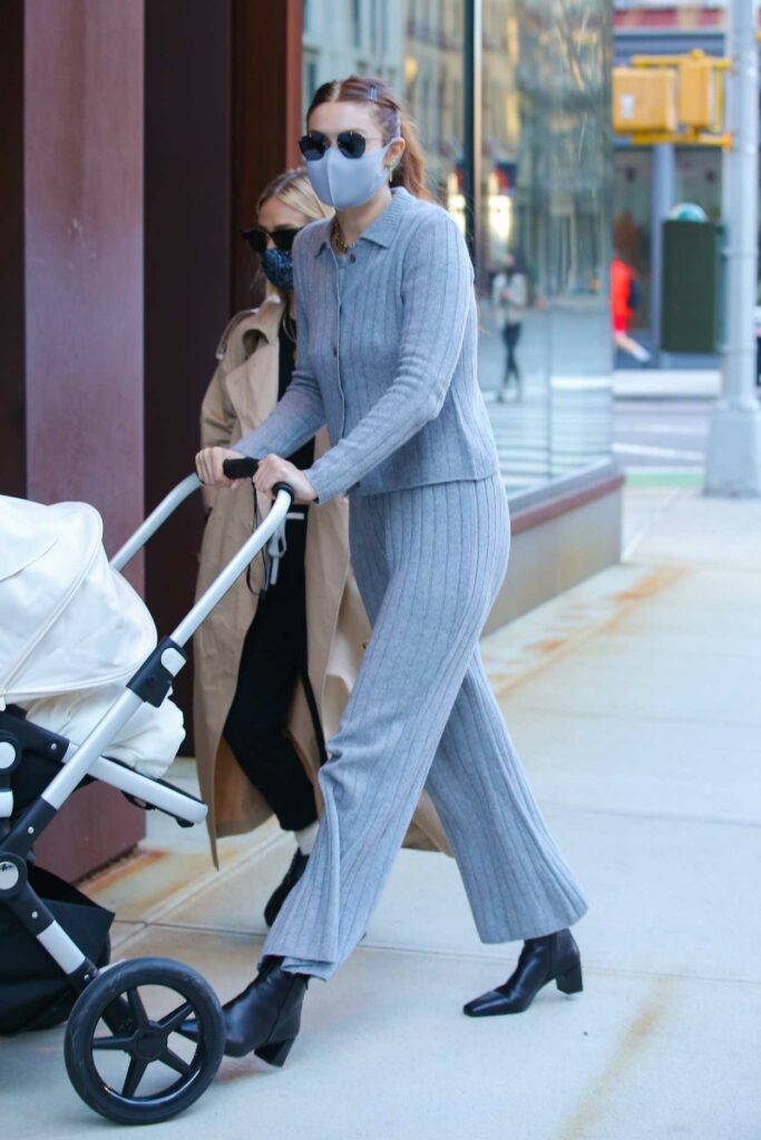 Gigi Hadid in a Grey Outfit