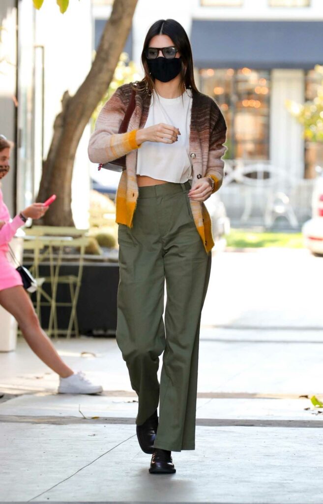 Kendall Jenner in an Olive Pants