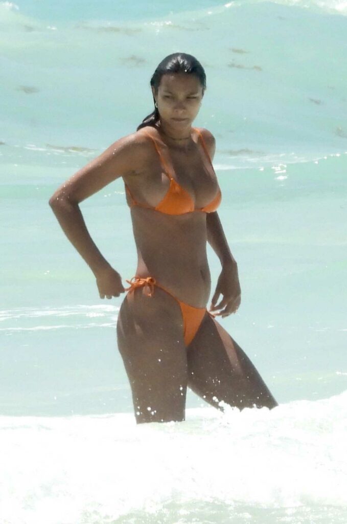 Lais Ribeiro in an Orange Bikini