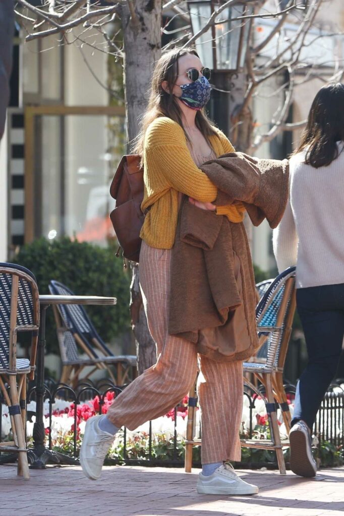 Leighton Meester in a Yellow Cardigan