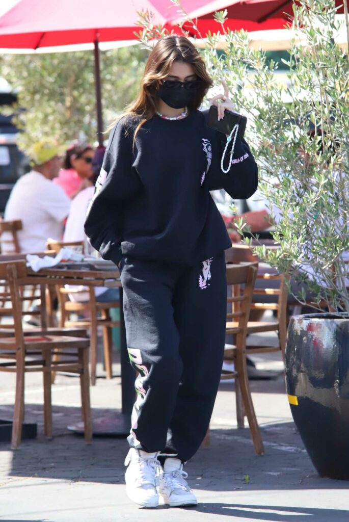 Madison Beer in a Black Sweatsuit