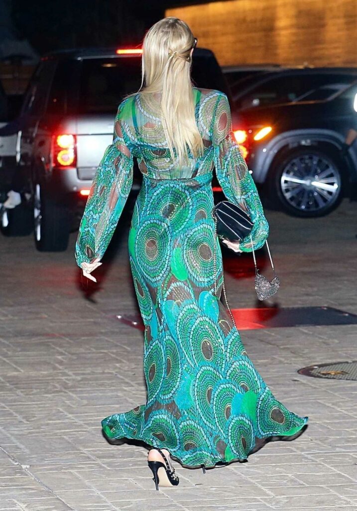 Paris Hilton in a Green Dress Arrives for Dinner at Nobu in Malibu 03 ...