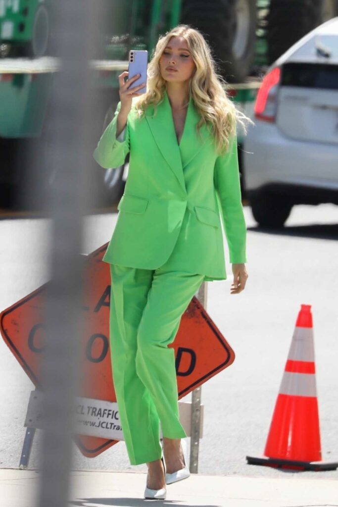 Elsa Hosk in a Green Pantsuit Was Seen Out in Los Angeles 04/07/2021 ...