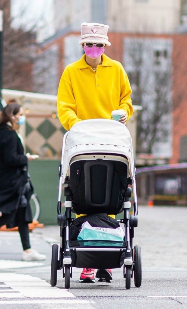 Gigi Hadid in a Yellow Sweatsuit