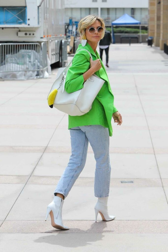 Heidi Klum in a Neon Green Blazer
