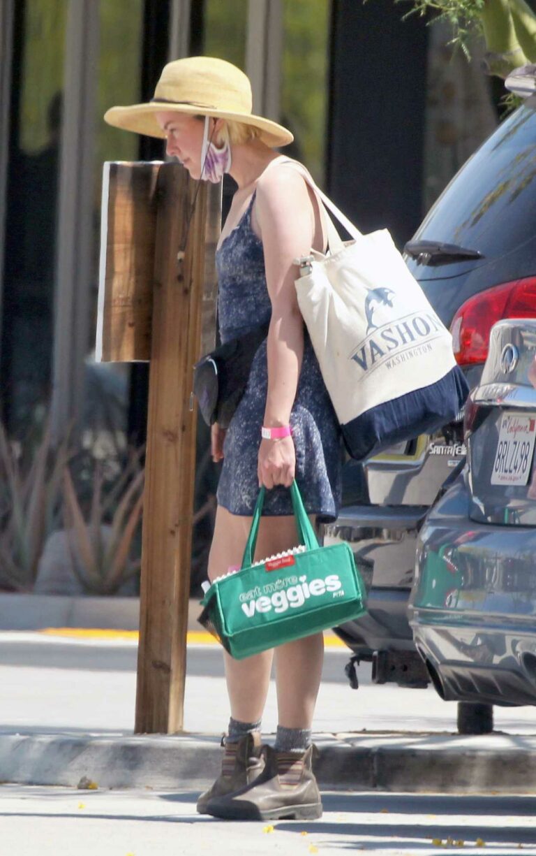 Jena Malone in a Grey Mini Dress Enjoys Some Vacations with Friends in