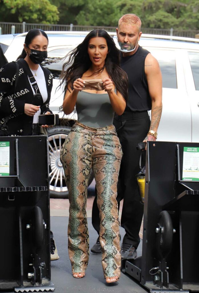 Kim Kardashian in a Grey Top