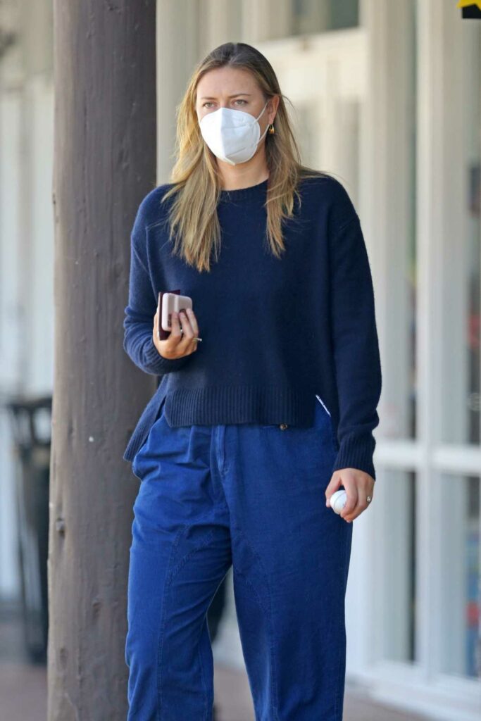 Maria Sharapova in a Protective Mask