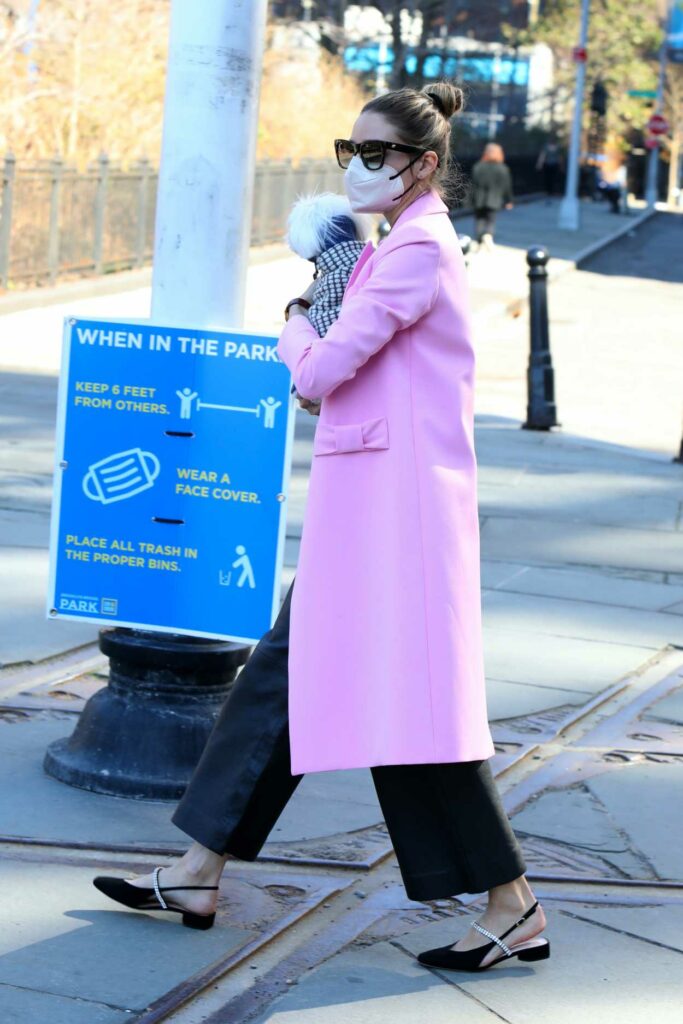 Olivia Palermo in a Lilac Coat
