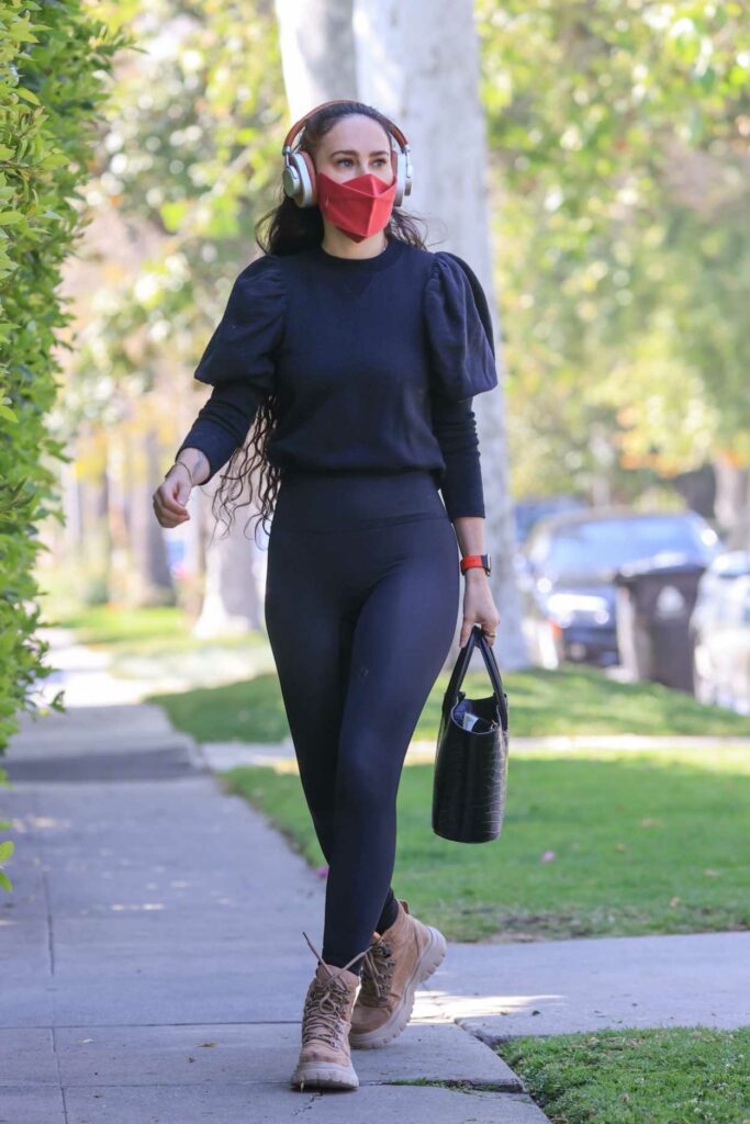 Rumer Willis in a Red Protective Mask