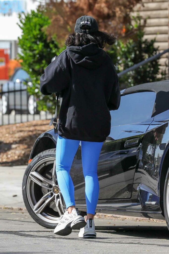 Vanessa Hudgens in a Blue Leggings