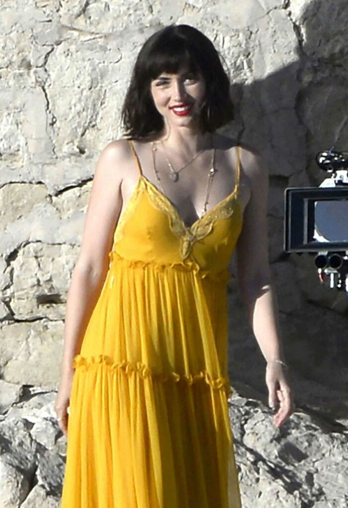 Ana de Armas in a Yellow Sundress