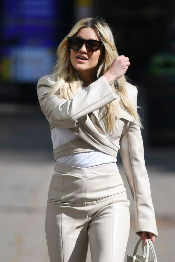 Ashley Roberts in a Beige Outfit