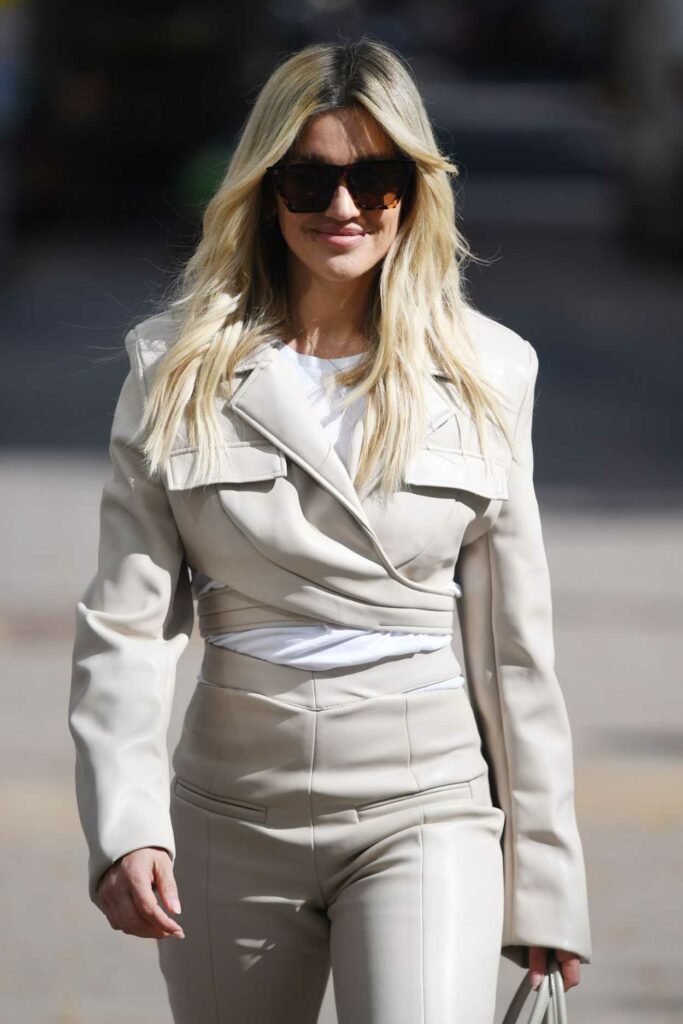 Ashley Roberts in a Beige Outfit