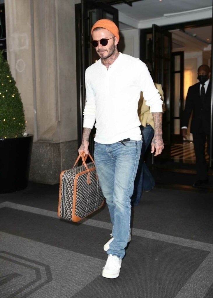David Beckham in a White Sneakers