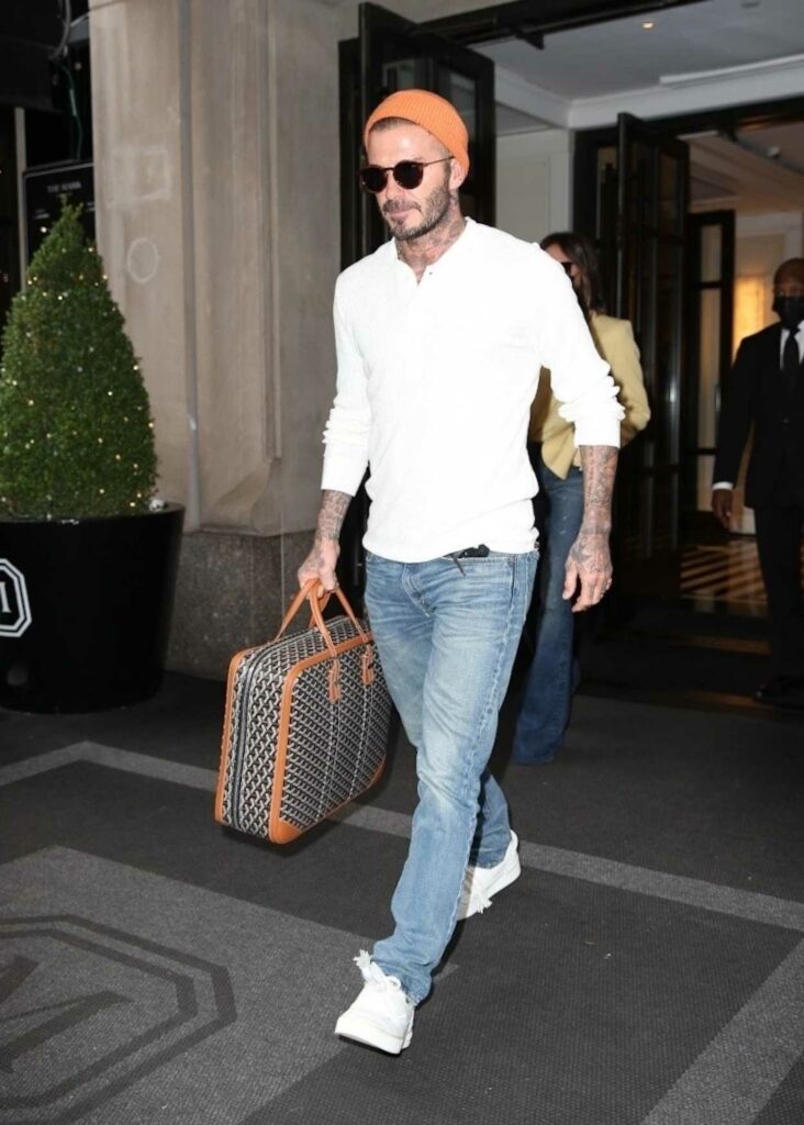 David Beckham in a White Sneakers