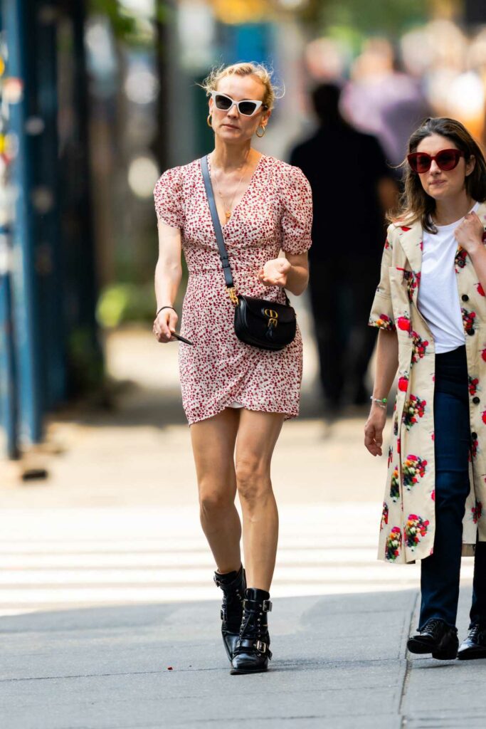 Diane Kruger in a Floral Mini Dress